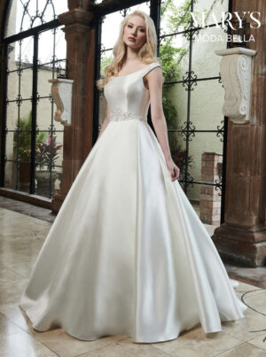 Mary’s Bridal- Moda Bella Collection Size 28 SAMPLE SLE DRESS MB2037